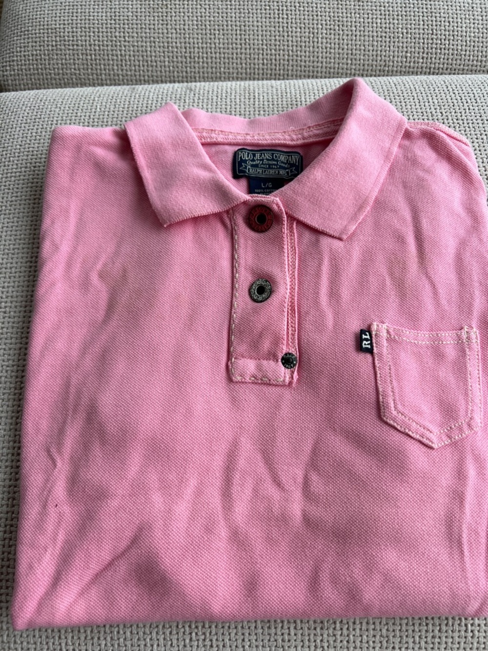 Ralph Lauren womens Pink Polo Shirt with Chest Pocket